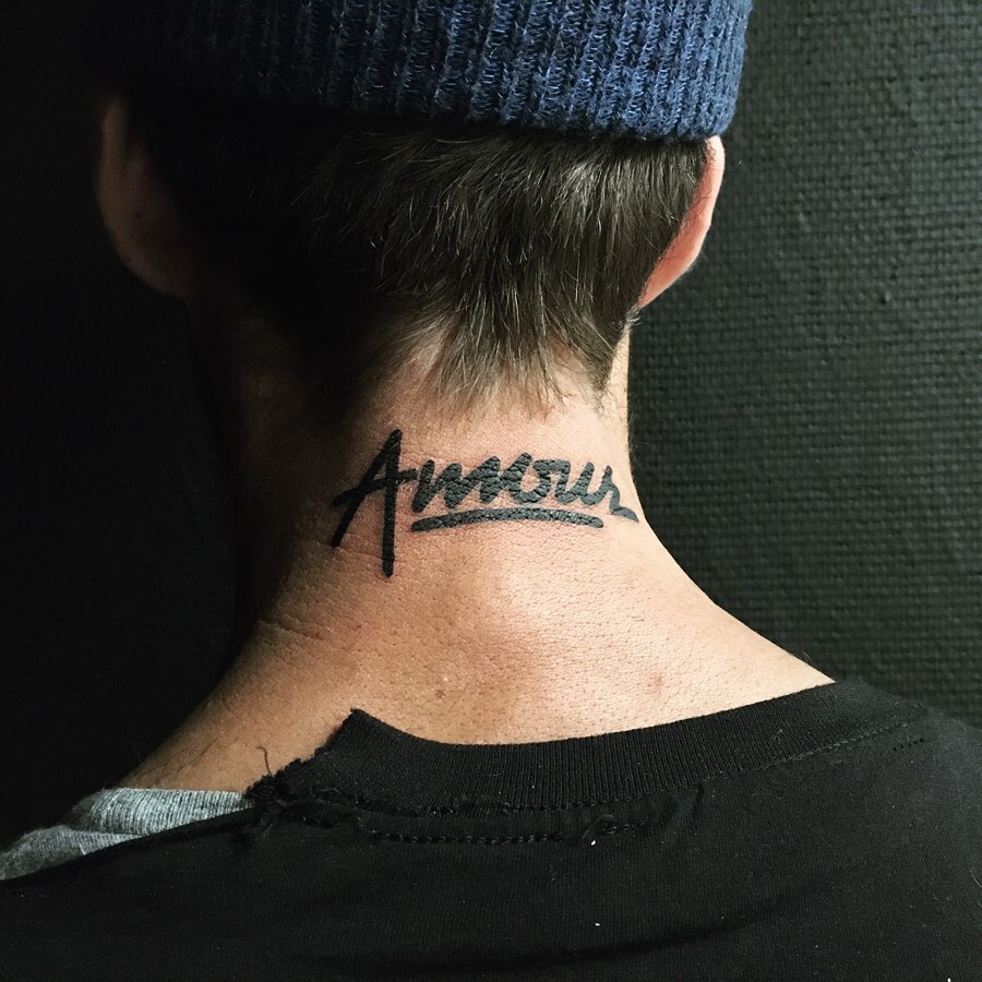 « Amour » Dans le respect de la calligraphie de Jean-Luc Duez, Pour que son art perdure.