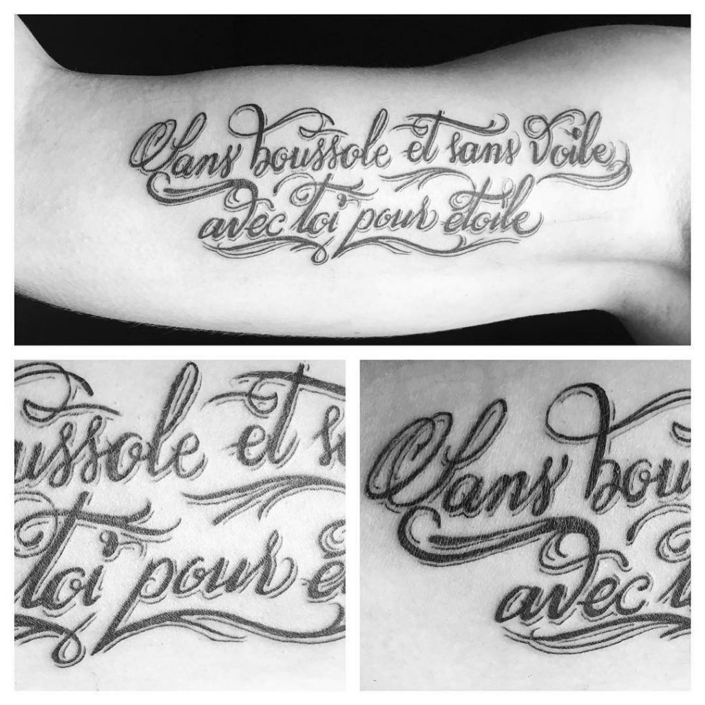 Tatouage Sans boussole et sans voile, avec toi pour étoile