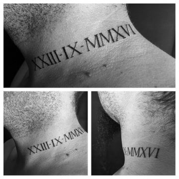 Tatouage Calligraphie romaine « XXIII-IX-MMXVI »