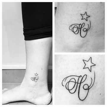 Tatouage "H" & étoile