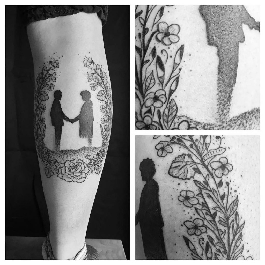 Tatouage silhouettes & fleurs